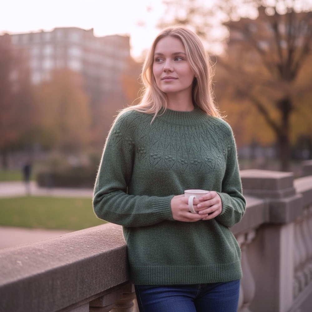 RW&CO. Green Mock Neck Sweater Size XS